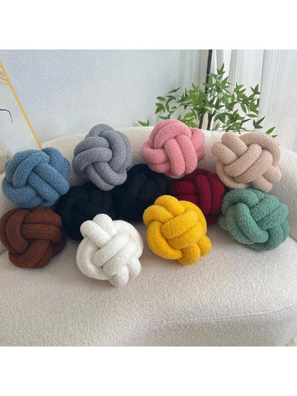 وسادة بخرزة عقدة بيضاء قطعة واحدة ، وسائد مزخرفة مغزولة ناعمة لون كاكي لديكور المنزل