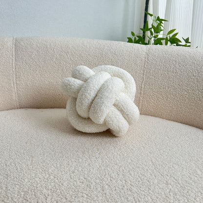 وسادة بخرزة عقدة بيضاء قطعة واحدة ، وسائد مزخرفة مغزولة ناعمة لون كاكي لديكور المنزل