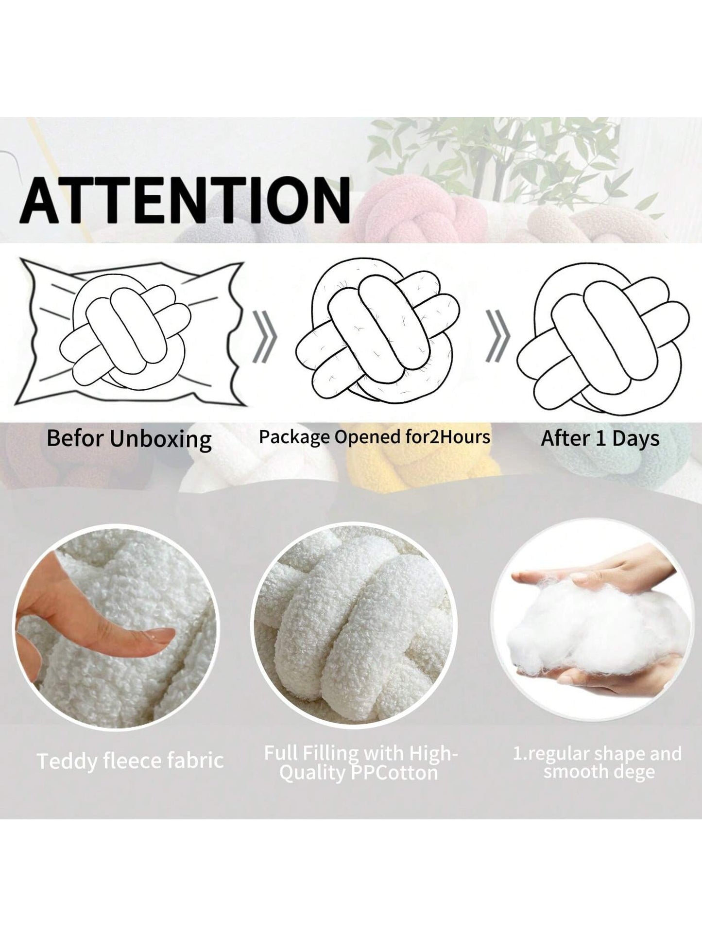 وسادة بخرزة عقدة بيضاء قطعة واحدة ، وسائد مزخرفة مغزولة ناعمة لون كاكي لديكور المنزل