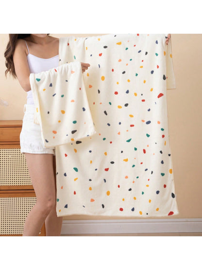 منشفة حمام مطبوعة من الصوف القطني 1 قطعة، امتصاص جيد، تنفس ،لا تتساقط