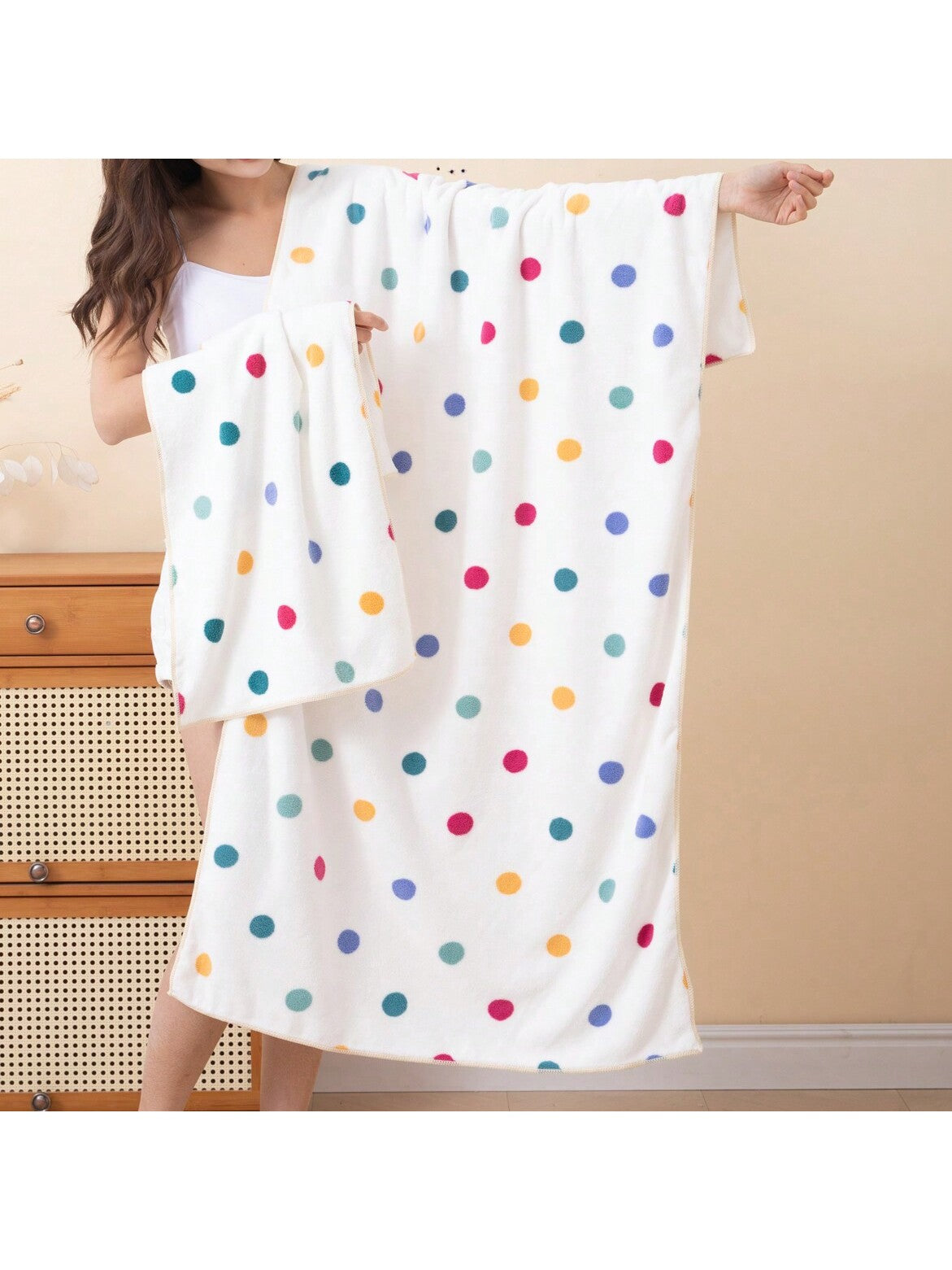 منشفة حمام مطبوعة من الصوف القطني 1 قطعة