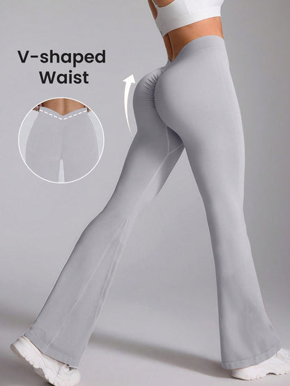 بنطلون رياضي يومي بسيط لون رمادي للنساء، ملابس رياضية