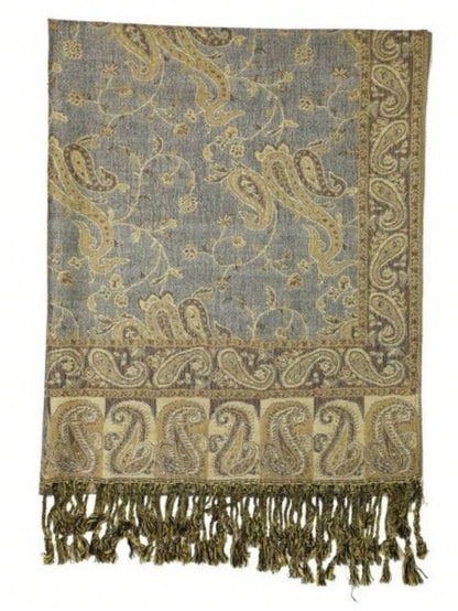 وشاح حجاب راقي مزخرف بطبعة البيسلي من النسيج الجاكوار، 1 قطعة، أنثوي، مناسب للارتداء اليومي والتصوير الخارجي، عصابة للرأس في الغرف المكيفة للنساء بالعباءة