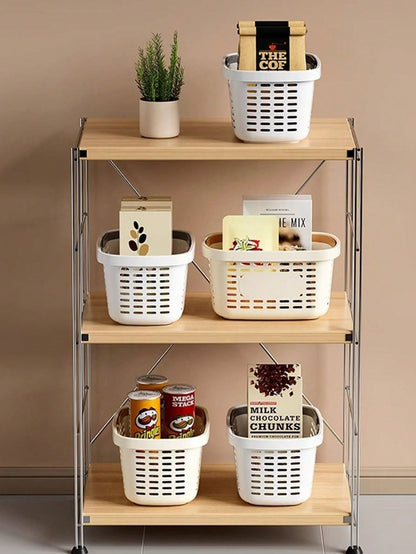 سلة تخزين محمولة بيد بتصميم بسيط قطعة واحدة، مناسبة للحمام والمكتب والمنتجات الجلدية