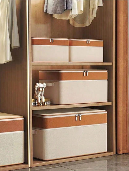 قطعة واحدة من صندوق تخزين القماش الصلب القابل للطي مع لوح PP مدمج، محمول للسيارة والتخييم والنزهة وتخزين المنزل، مناسب للملابس والفراش والمتنوعات و3 خيارات للحجم ومقبض للحمل