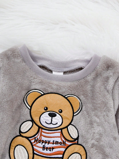 طقم ملابس طفل ولد رضيع فاخر بياقة مستديرة