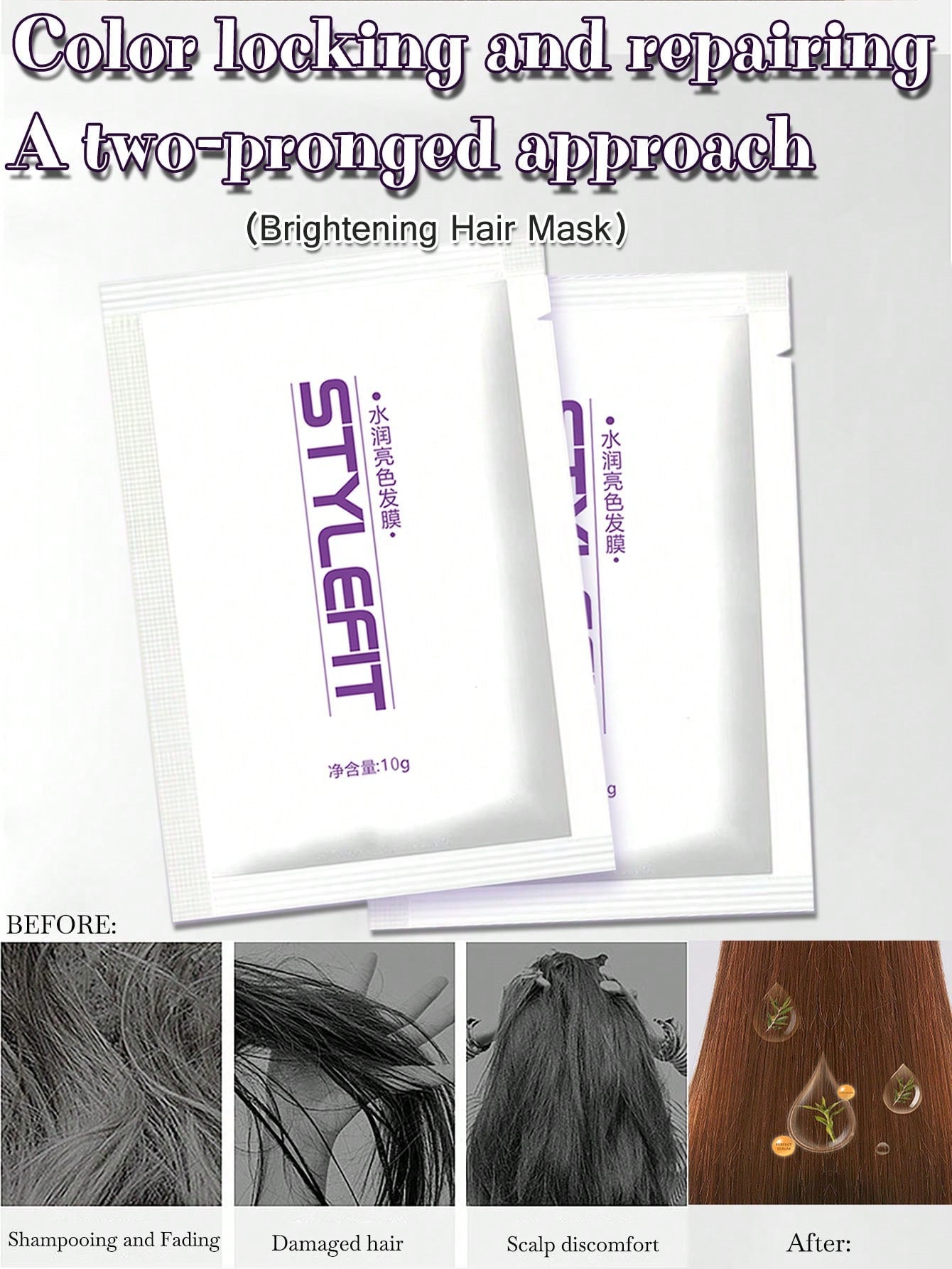 صبغة شمعية للشعر خالية من المبيض، تبييض وتغطية الشعر الأبيض