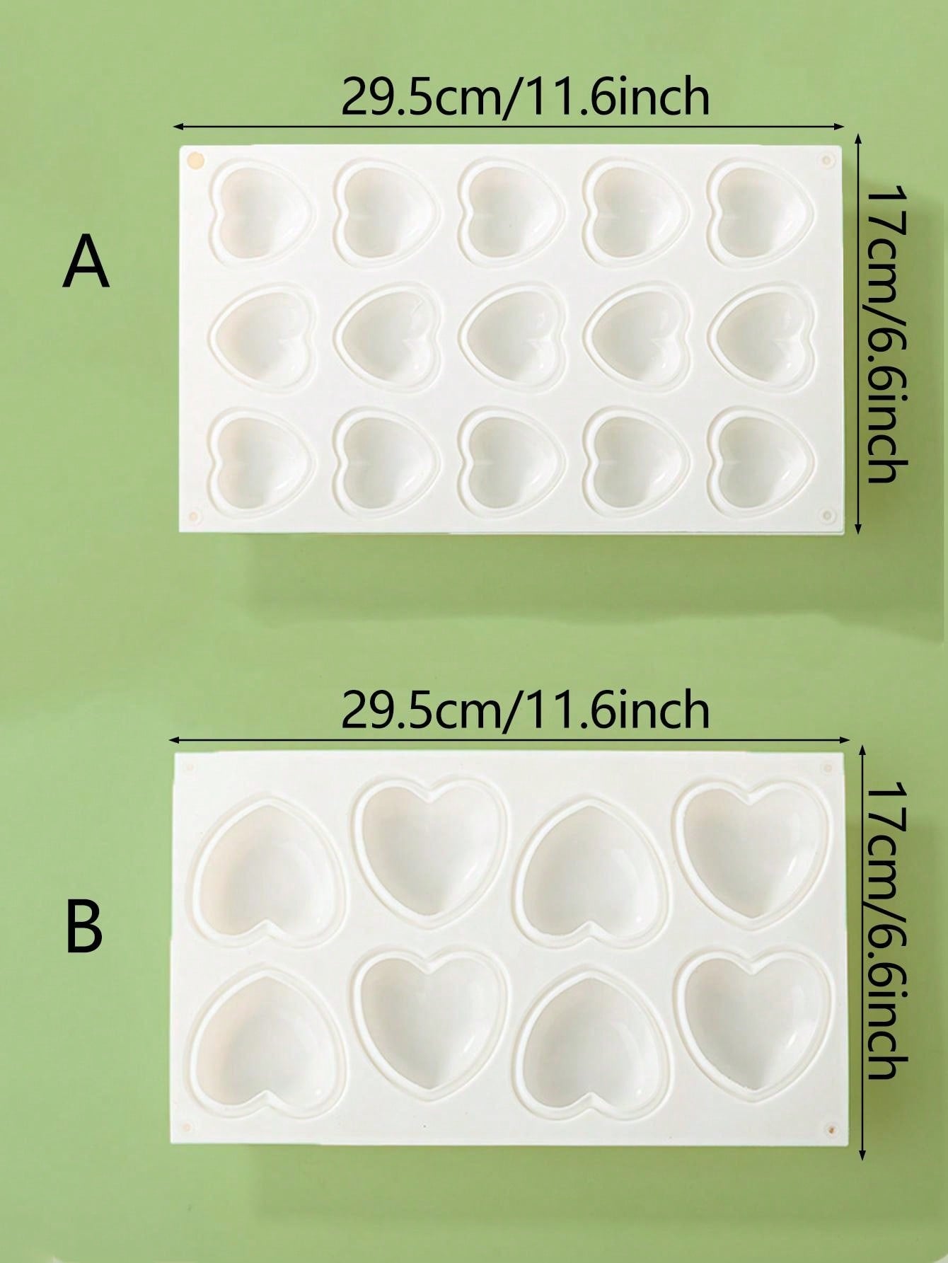 قالب كيك موس بشكل قلب من السيليكون 8 تجاويف/15 تجويف، قالب شوكولاته بونبون، حلوى، حلوى، خبز، قطعة واحدة