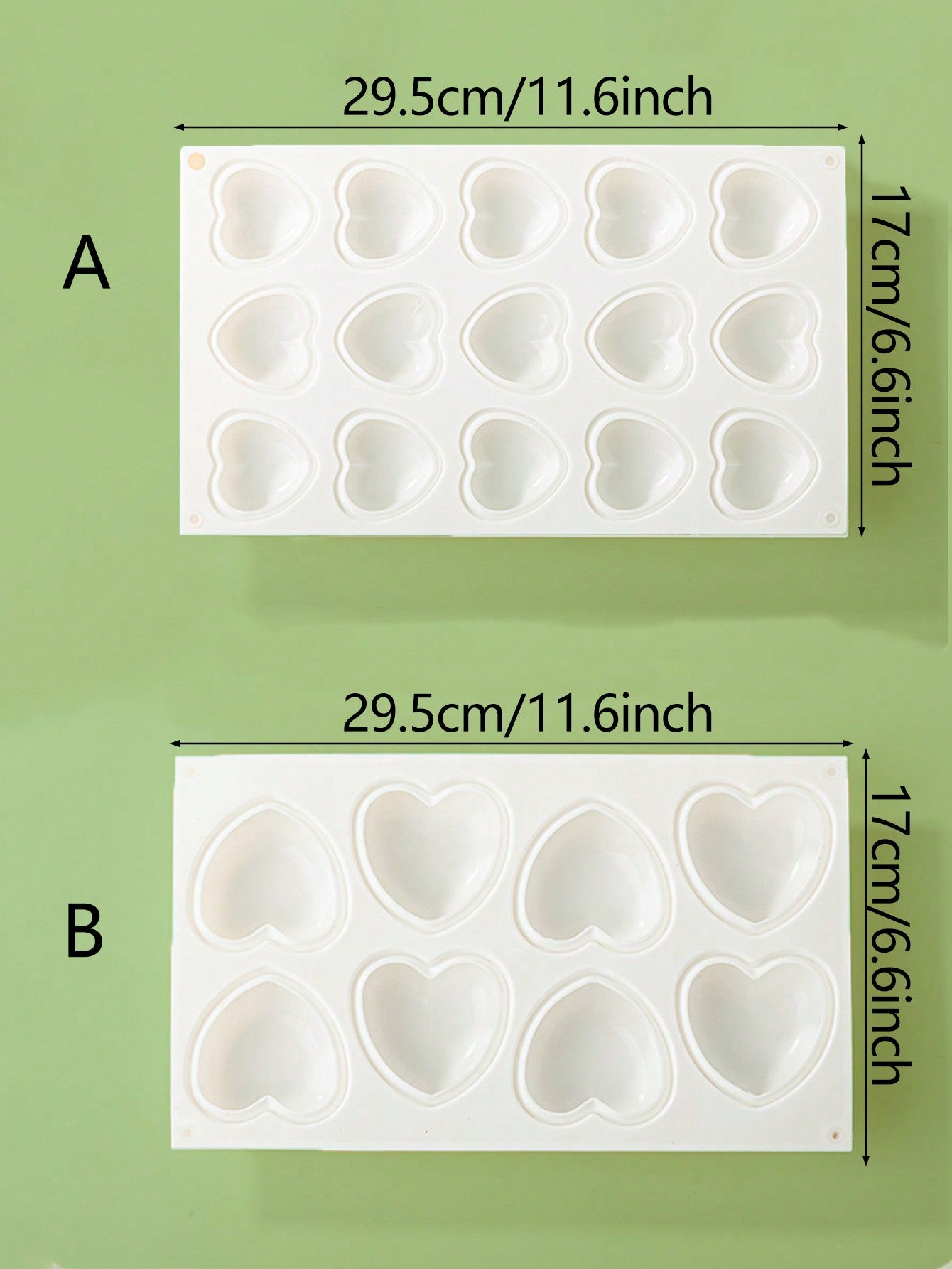 قالب كيك موس بشكل قلب من السيليكون 8 تجاويف/15 تجويف، قالب شوكولاته بونبون، حلوى، حلوى، خبز، قطعة واحدة