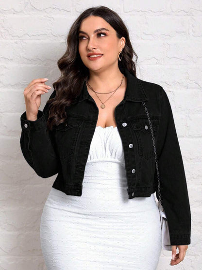 جاكيت جينز أكمام طويلة بسيط