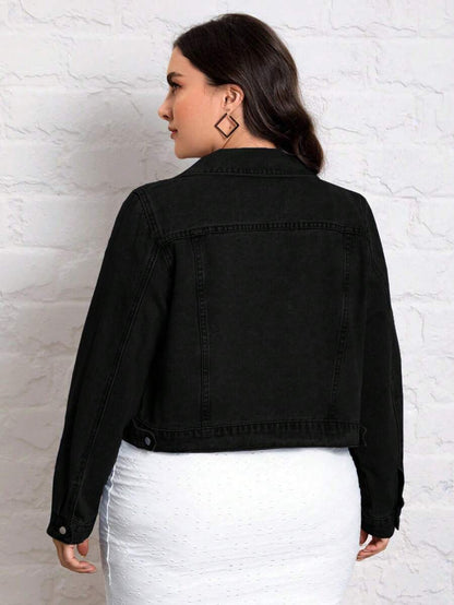 جاكيت جينز أكمام طويلة بسيط