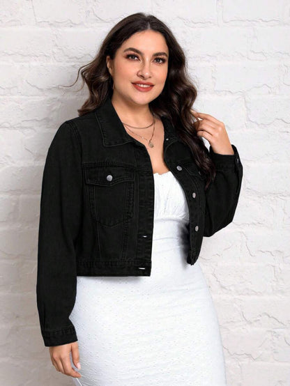 جاكيت جينز أكمام طويلة بسيط