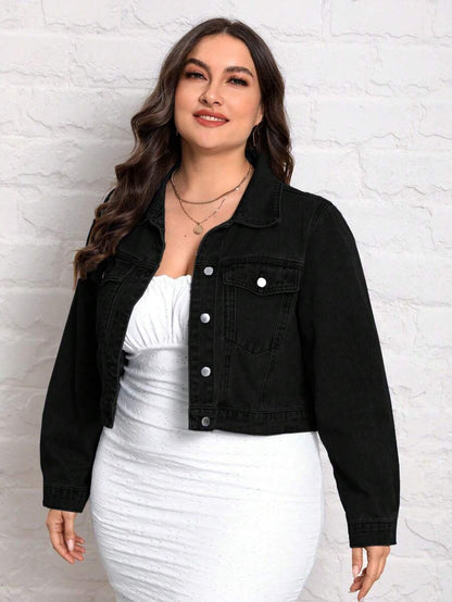 جاكيت جينز أكمام طويلة بسيط