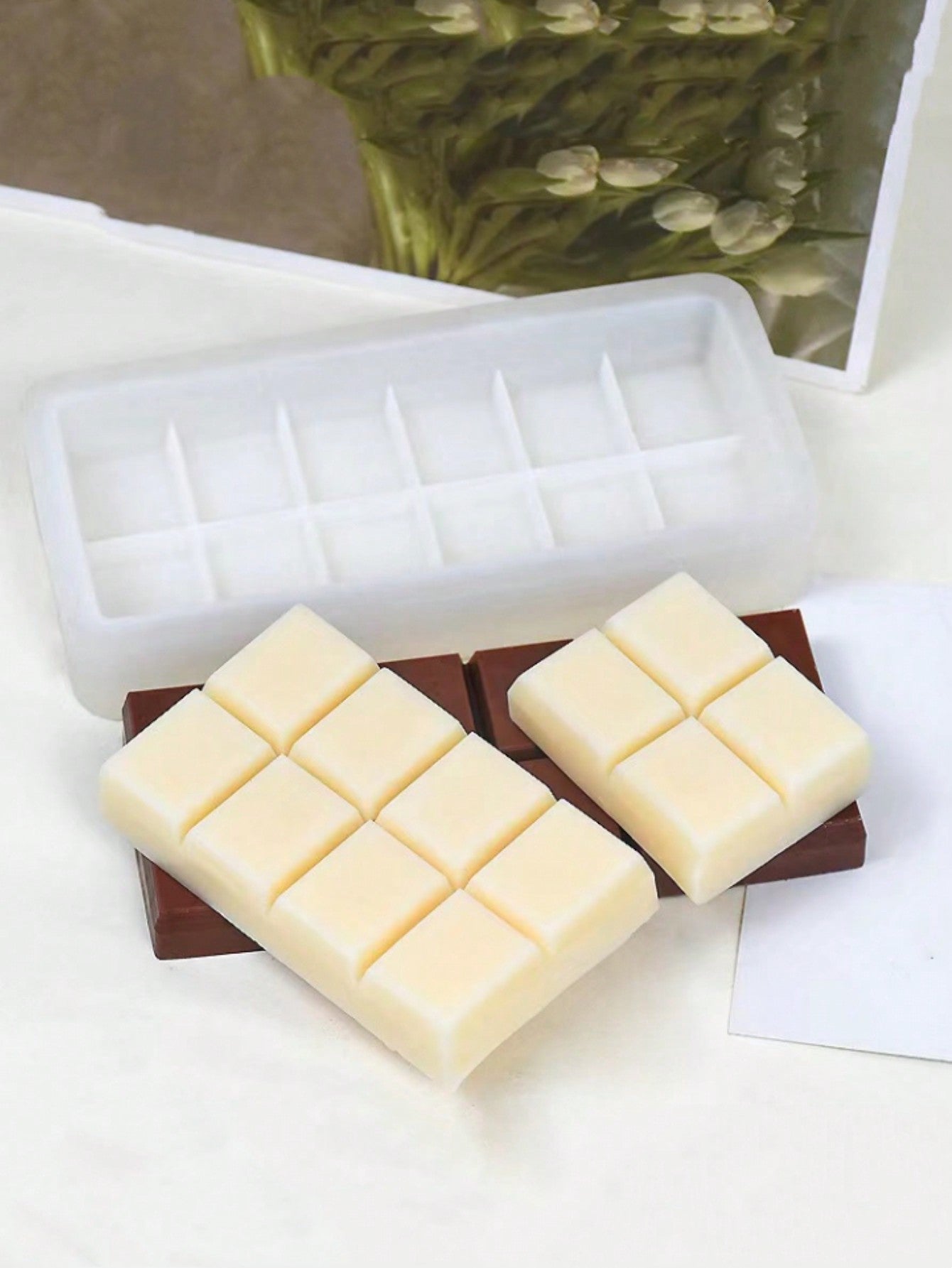 قالب سيليكون مستطيل 1 قطعة لصنع الشموع والشوكولاتة والخبز والكعك وثلج المكعبات