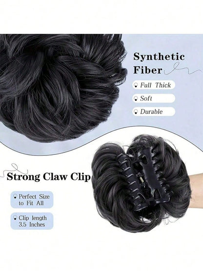 قطعة شعر مموجة منسدلة متكدسة للذيل والشُعيرات للنساء باللون الأشقر والبني المتوسط