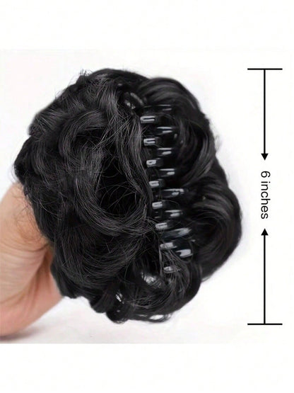 قطعة شعر مموجة منسدلة متكدسة للذيل والشُعيرات للنساء باللون الأشقر والبني المتوسط