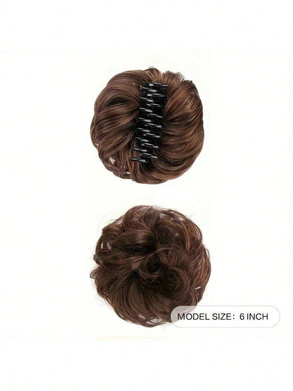 قطعة شعر مموجة منسدلة متكدسة للذيل والشُعيرات للنساء باللون الأشقر والبني المتوسط