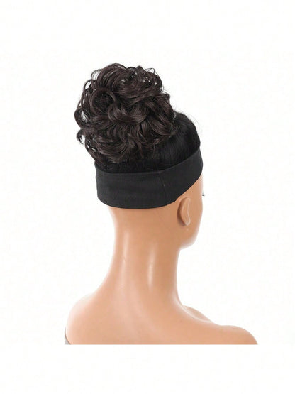 قطعة شعر مموجة منسدلة متكدسة للذيل والشُعيرات للنساء باللون الأشقر والبني المتوسط