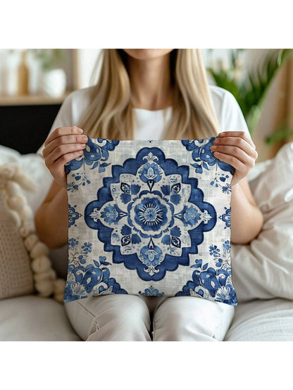 قطعة واحدة من غطاء وسادة بتصميم هندسي متماثل