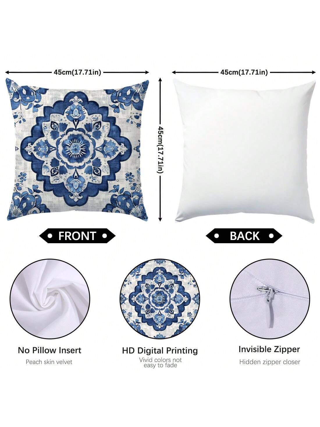 قطعة واحدة من غطاء وسادة بتصميم هندسي متماثل