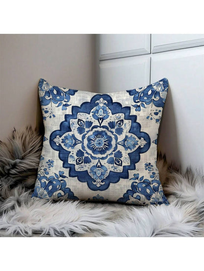 قطعة واحدة من غطاء وسادة بتصميم هندسي متماثل