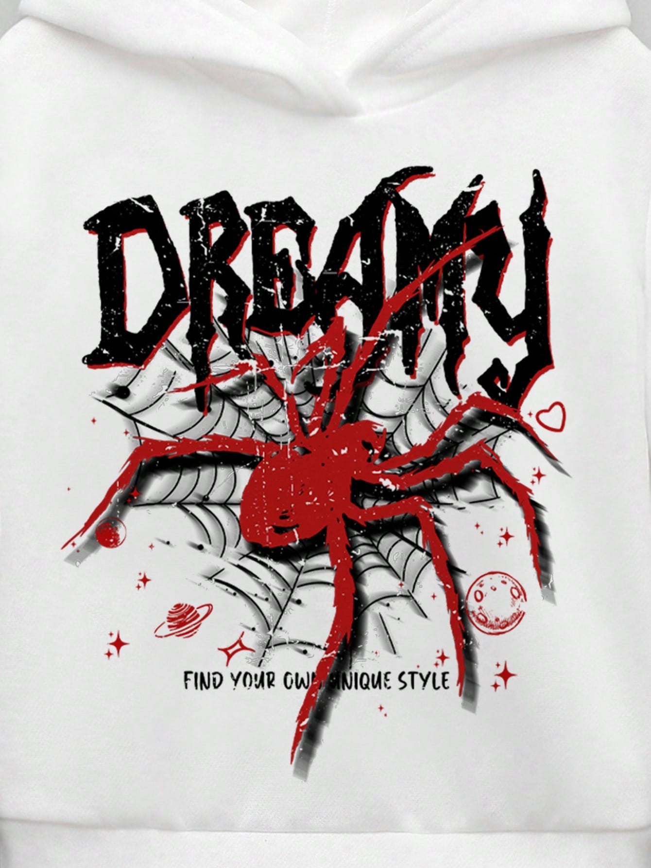 بلوزة تريكو بغطاء للرأس ذات نمط عنكبوت