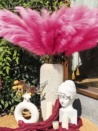 ن حشيشة الخوص الصناعية الملونة بالوردي