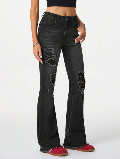 المتعثر باللون الأسود القابل للتمدد من قماش الدنيم المتوهج للهالوين