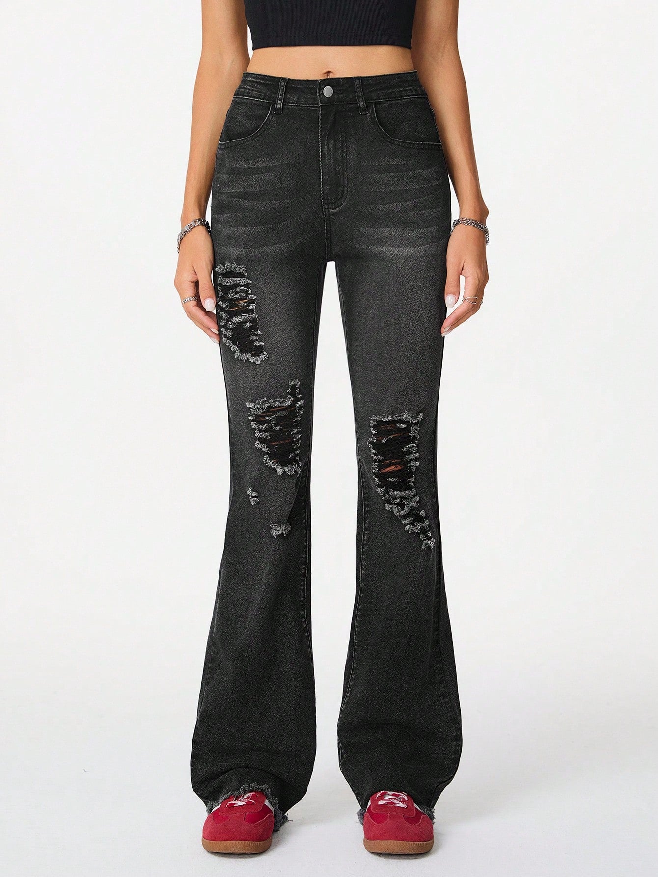 المتعثر باللون الأسود القابل للتمدد من قماش الدنيم المتوهج للهالوين