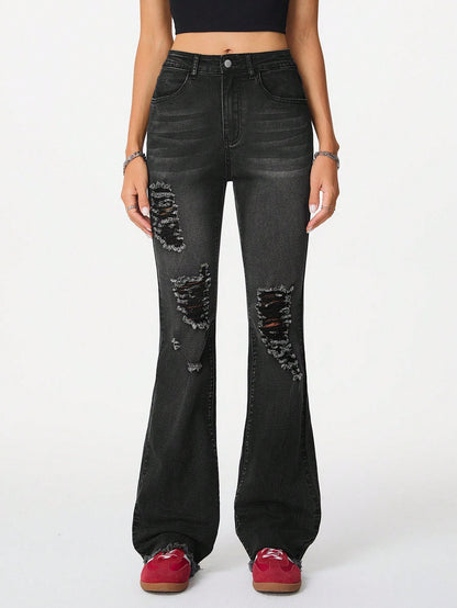 المتعثر باللون الأسود القابل للتمدد من قماش الدنيم المتوهج للهالوين