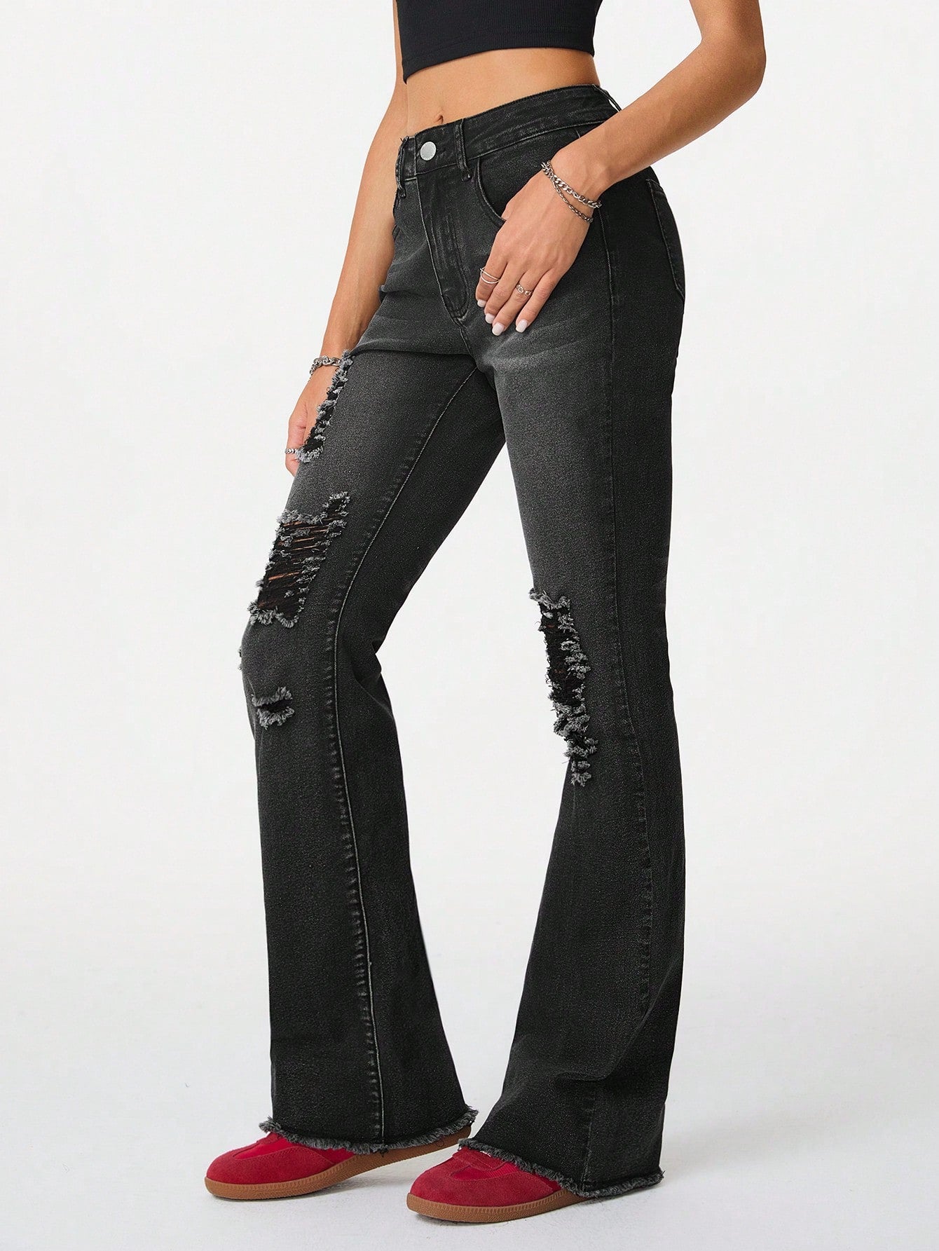 المتعثر باللون الأسود القابل للتمدد من قماش الدنيم المتوهج للهالوين