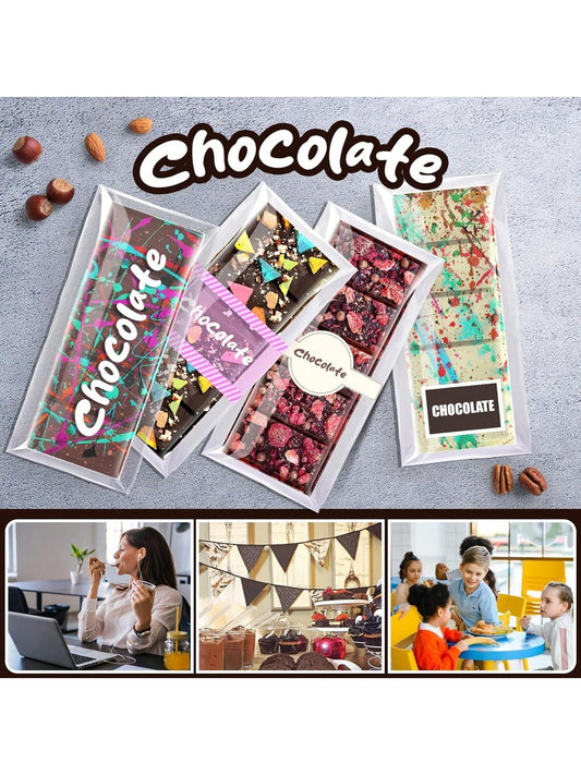 قالب شريحة شوكولاتة ب- 6 تجاويف عميقة مع أكياس وكشرط، قالب شريحة شوكولاتة سميكة لشريحة محشو