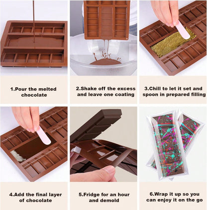قالب شريحة شوكولاتة ب- 6 تجاويف عميقة