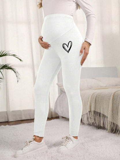 الأمومة قابل للتعديل الخصر طماق نمط القلب