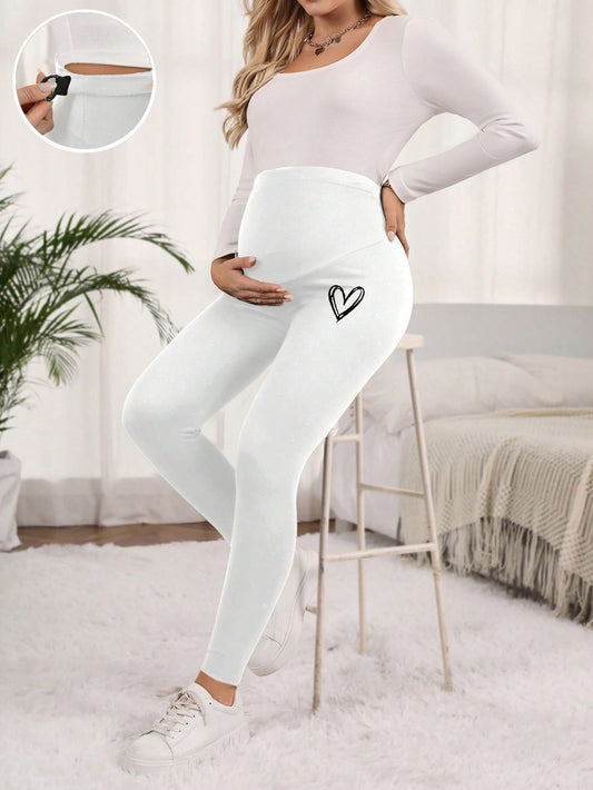 الأمومة قابل للتعديل الخصر طماق نمط القلب