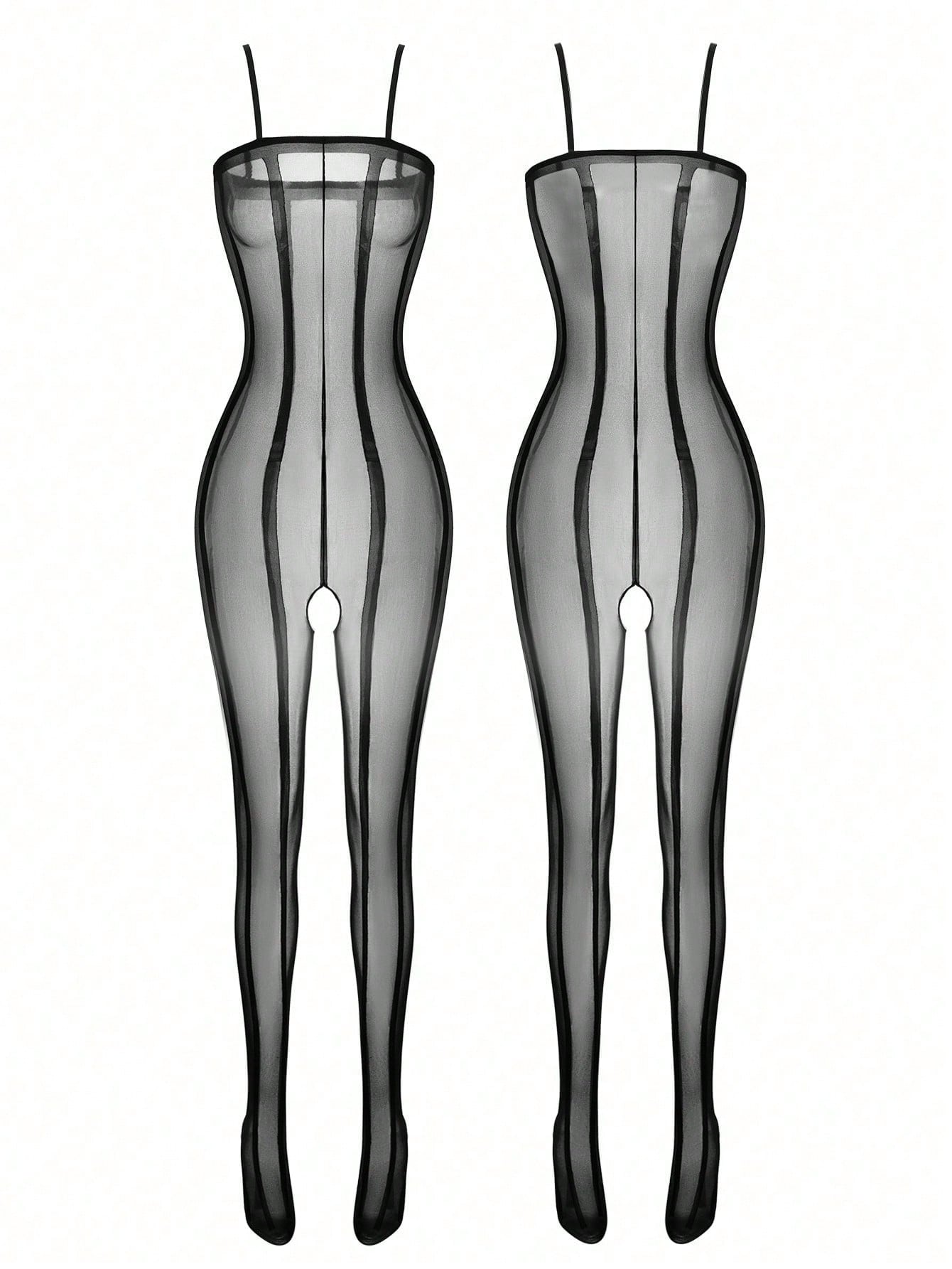 بدلة داخلية جميلة وجريئة، بدلة حريرية سوداء مخططة، مجموعة بدلة نسائية وجميلة من الملابس الداخلية