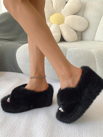 شرابات منصة فاخرة للسيدات، نعال منزلية فاخرة بكعب عالي 9سم