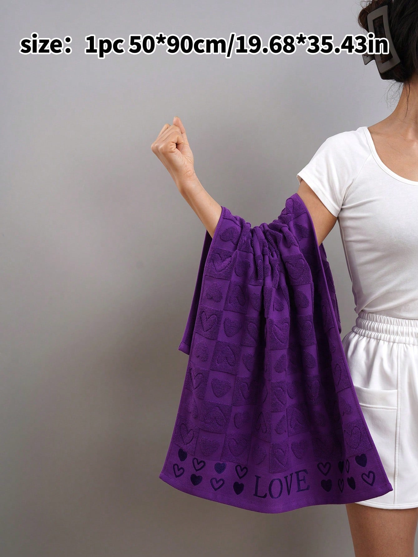 منشفة ٪100 قطن جاكار بتصميم قلب