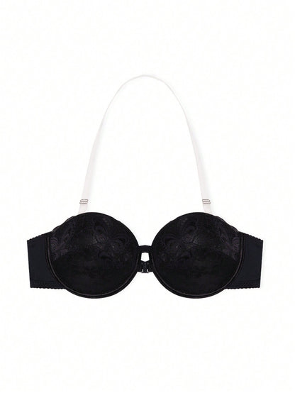 حمالة صدر بلا حمالات خفيفة الوزن وداعمة وجذابة  قطعة واحدة للنساء مع إغلاق دانتيل أمامي غير مرئي