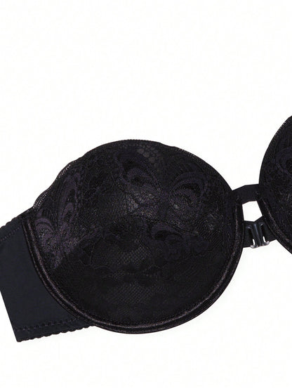 حمالة صدر بلا حمالات خفيفة الوزن وداعمة وجذابة  قطعة واحدة للنساء مع إغلاق دانتيل أمامي غير مرئي