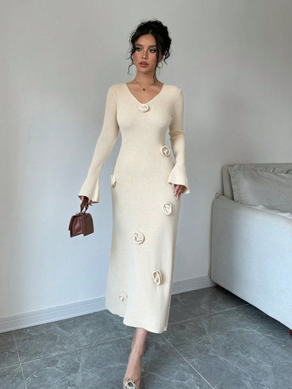 فساتين ثقيلة نسائية مطرز بزهور