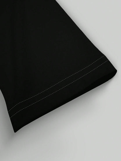 تي شيرت كم طويل نساء ربيعي صيفي عادي بياقة طاقم مطبوع بصورة قطة بألوان متباينة