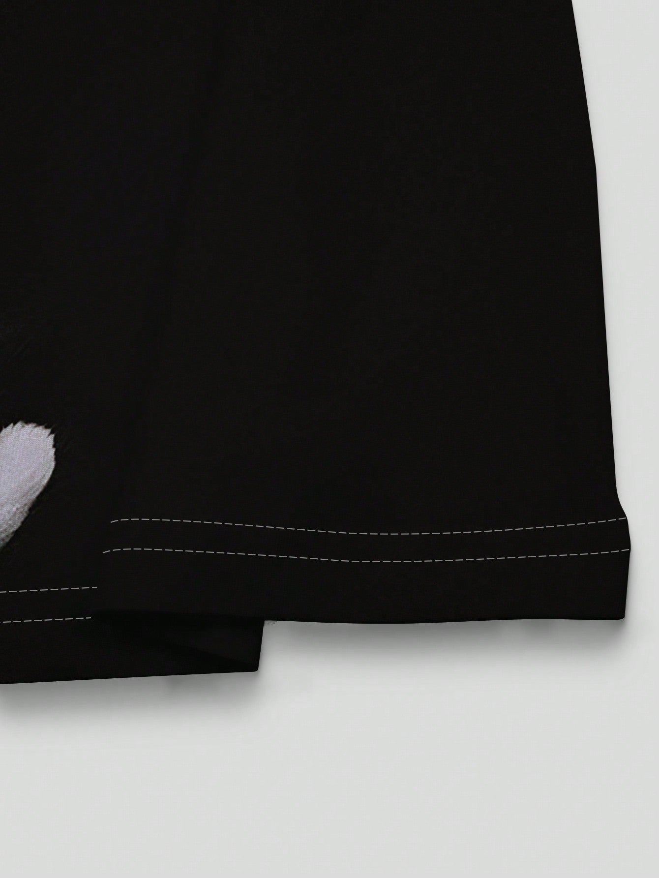 تي شيرت كم طويل نساء ربيعي صيفي عادي بياقة طاقم مطبوع بصورة قطة بألوان متباينة