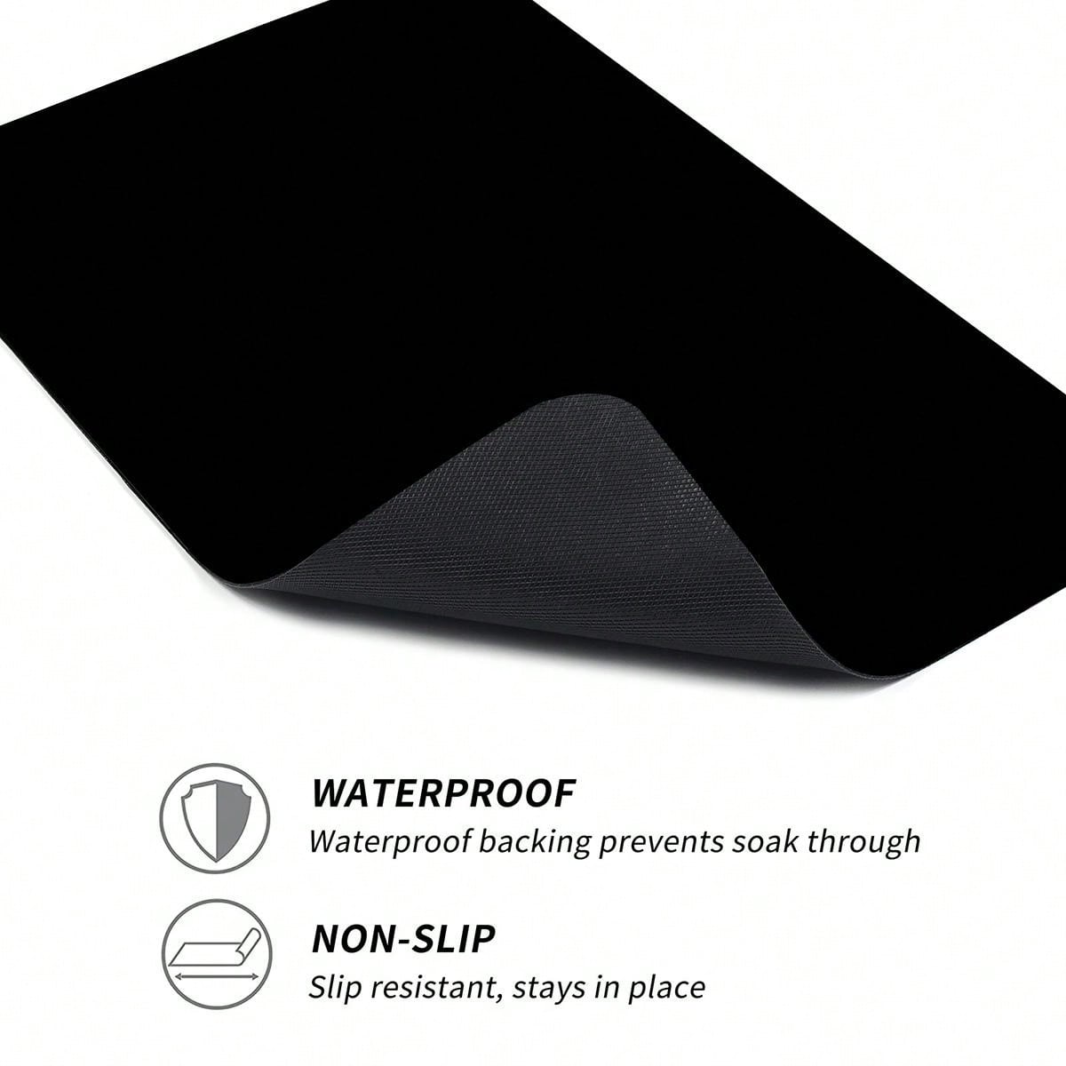 حصيرة غسيل مطبوعة باللون الأسود الأحادي قطعة واحدة، غير قابلة للانزلاق ومقاومة للماء ديكور غرفة الغسيل، حصيرة أرضية ذات نمط قديم لغرفة الغسيل والمطبخ والحمام