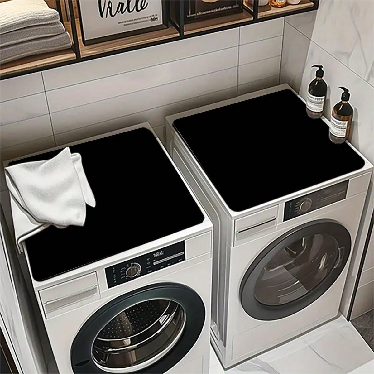 حصيرة غسيل مطبوعة باللون الأسود الأحادي قطعة واحدة، غير قابلة للانزلاق ومقاومة للماء ديكور غرفة الغسيل، حصيرة أرضية ذات نمط قديم لغرفة الغسيل والمطبخ والحمام