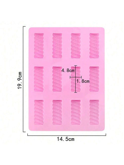 قالب 12 تجويف لقضبان الحلوى المسوسة، قالب الشوكولاتة الزبد الحلوى المشوي دي واي قالب الحليب الكريمة الكعكة