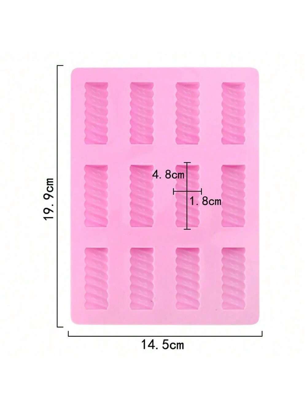 قالب 12 تجويف لقضبان الحلوى المسوسة، قالب الشوكولاتة الزبد الحلوى المشوي دي واي قالب الحليب الكريمة الكعكة