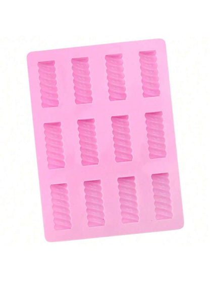 قالب 12 تجويف لقضبان الحلوى المسوسة، قالب الشوكولاتة الزبد الحلوى المشوي دي واي قالب الحليب الكريمة الكعكة