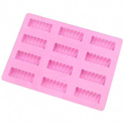 قالب 12 تجويف لقضبان الحلوى المسوسة، قالب الشوكولاتة الزبد الحلوى المشوي دي واي قالب الحليب الكريمة الكعكة