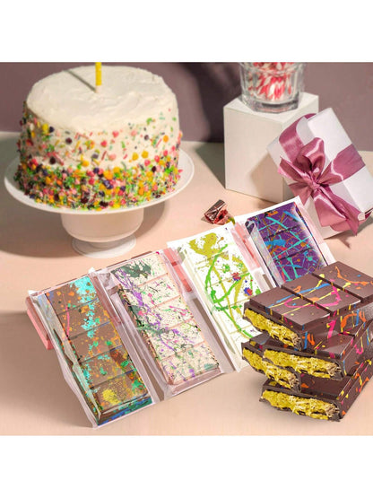 قالب شوكولاتة سيليكون ذو 6 تجاويف - عميق مع 100 كيس، لعمل بار محشي، ملء كنافة بالفستق والشوكولاتة